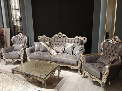 Stilvolles Chesterfield Wohnzimmer set Sofagarnitur 3 + 1 + 1 sitzer Couch