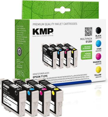 KMP Multipack E125V schwarz, cyan, magenta, gelb Tintenpatronen ersetzen Epson ...