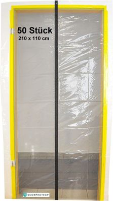 Scorprotect® 50 x Folien Staubschutztür mit Reißverschluss 210 x 110