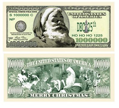 Santa Claus 1 Million Dollar Bill USA Souvenier Schein (SK303)