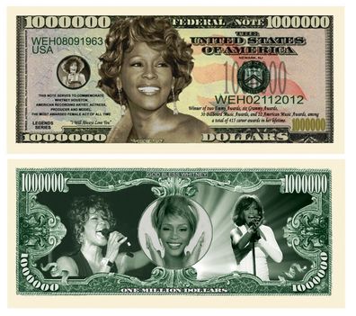 Whitney Houston - 1 Million Dollar Souvenier Schein (WH608)