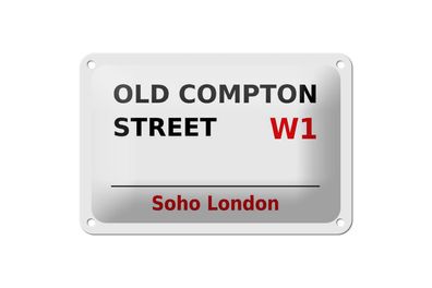 Blechschild London 18x12 cm Soho Old Compton Street W1 Deko Schild