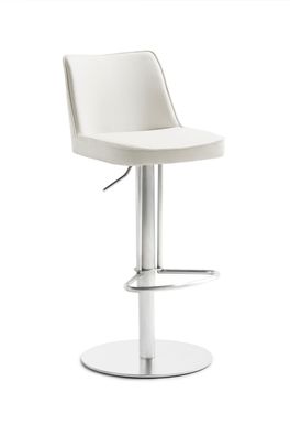 Bar- und Tresenhocker Basel Stuhl Säulenfuß Weiß