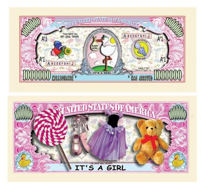 2 x 1 Million Dollar Souvenier Schein It `s a Girl (GG162)