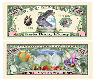 2 x 1 Million Dollar Souvenier Egg Easter Bunny (EB150)