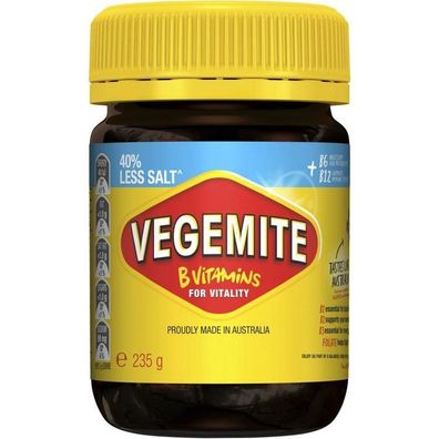 Vegemite Yeast Extract Spread Hefeextrakt 40% weniger Salz 235 g