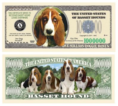 2 x 1 Million Dollar Souvenier Basset Hound (BH151)