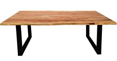 TABLES&CO Tisch 200x100 Akazie Natur Stahl Schwarz