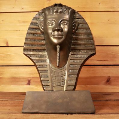 Große Tutanchamun Büste 36,5cm 4,5kg / Messing / Statue #Z3