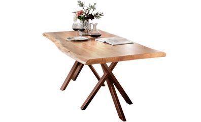 TABLES&CO Tisch 240x100 Akazie Natur Stahl Braun