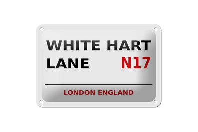 Blechschild London 18x12 cm England White Hart Lane N17 Deko Schild