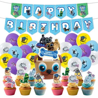 AC Puppy Dog Pals Hissy Keia Party Set mit Ballons Kuchenkarte für Kinder Geburtstag