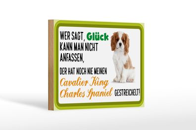 Holzschild Spruch 18x12 cm Cavalier King Charles Spaniel Deko Schild