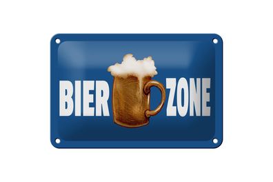 Blechschild Alkohol 18x12 cm Bier Zone Metall Deko Schild