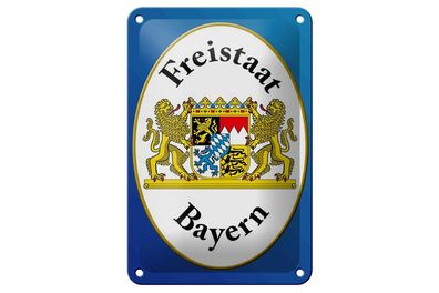 Blechschild Spruch 12x18 cm Freistaat Bayern Wappen Deko Schild