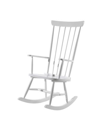 Rocking Chair Schaukelstuhl Gummibaum Weiß