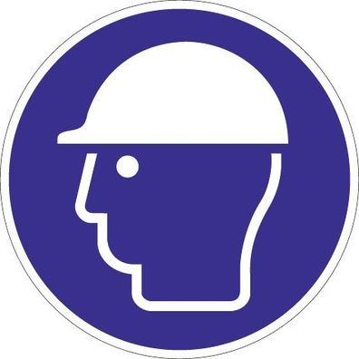 Schild Kopfschutz benutzen D.200mm Kunststoff blau/ weiß ASR A1.3 DIN EN ISO 7010