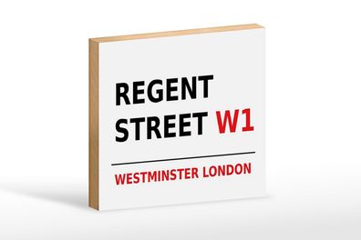 Holzschild London 18x12cm Westminster Regent Street W1 Deko Schild