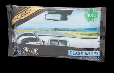 40x Feuchttücher Autoscheiben Glas Reinigungstücher Auto Fenster Streifenfrei