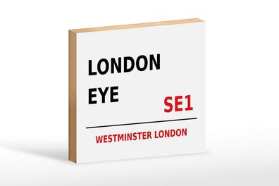 Holzschild London 18x12 cm Westminster London Eye SE1 Deko Schild