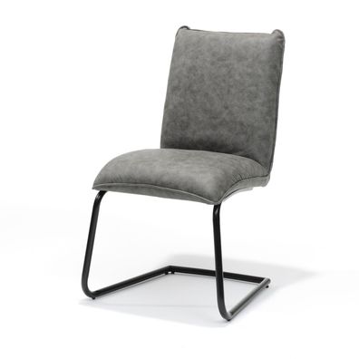 Power Stuhl mit Stoff Soft Steel und Fußgestell Metall Schwarz