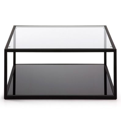 Couchtisch Blackhill 80 x 80 cm aus Glas und Stahl