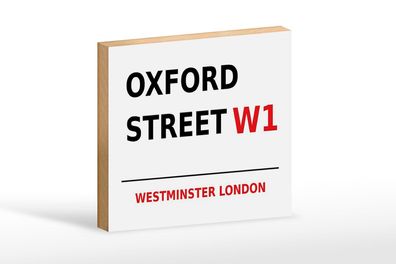 Holzschild London 18x12 cm Westminster Oxford Street W1 Deko Schild