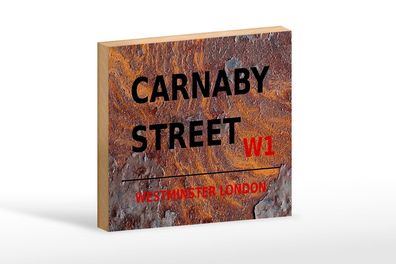 Holzschild London 18x12cm Westminster Carnaby Street W1 Deko Schild