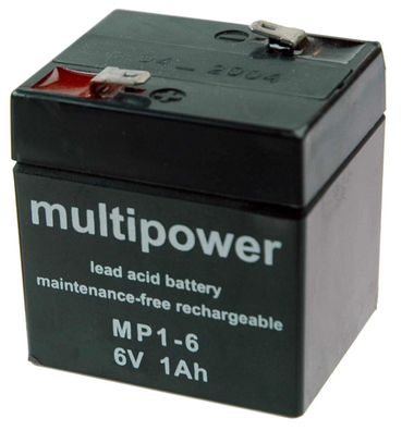 Multipower Blei-Akku MP1-6 Pb 6V / 1Ah Faston 4,8