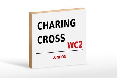 Holzschild London 18x12 cm Charing Cross WC2 Wanddeko Deko Schild