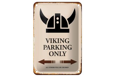 Blechschild Spruch 12x18 cm Viking Parking only all others Deko Schild