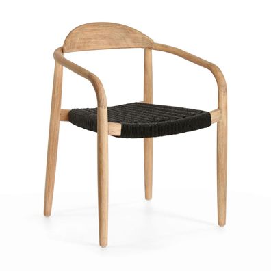 4er Set Stühle Nina aus Eukalyptusholz Schwarz 56 x 78 x 50 cm