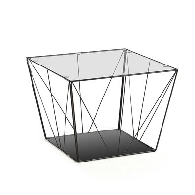Couchtisch Tilo aus Glas und Stahl 60 x 60 cm