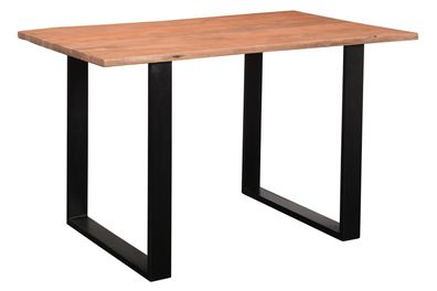 Schwarz TABLES&CO Tisch 120x80 Akazie Natur Metall Naturholz Massiv