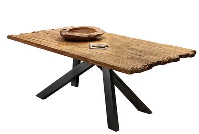 TABLES&Co Tisch 160x90 Teak Natur Metall Schwarz