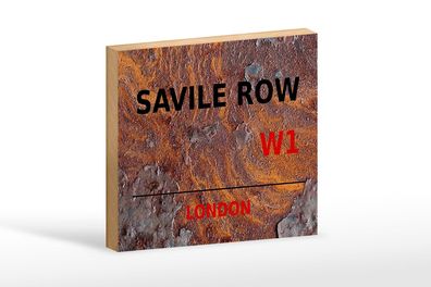 Holzschild London 18x12cm Savile Row W1 Geschenk Holz Deko Schild