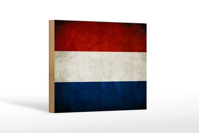 Holzschild Flagge 18x12 cm Niederlande Holland Fahne Deko Schild