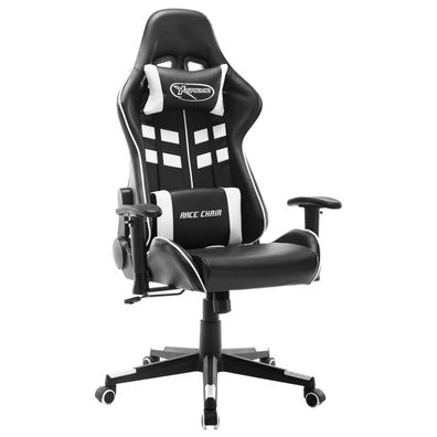 Gaming-Stuhl aus Polyurethan in Schwarz-Weiß
