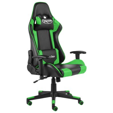 Drehbarer Gaming-Stuhl in Grün aus PVC