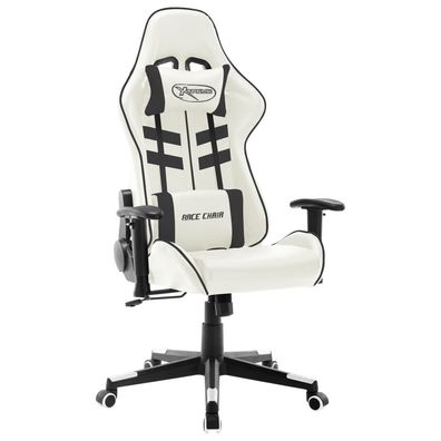 Gaming-Stuhl aus Polyurethan in Weiß-Schwarz