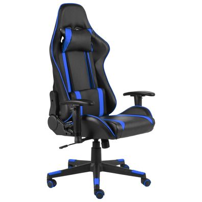 Gaming-Stuhl in Blau Drehbar aus PVC