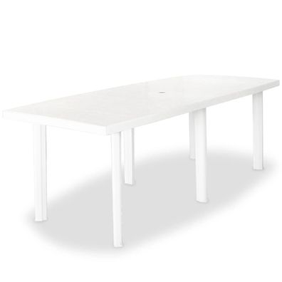 Gartentisch aus Kunststoff in Weiß 210 x 72 x 96 cm