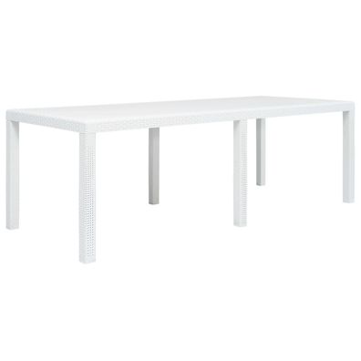 Gartentisch aus Kunststoff in Weiß 220 x 72x 90 cm