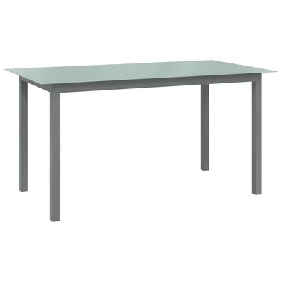 Gartentisch aus Aluminium 150 x 74 x 90 cm Hellgrau