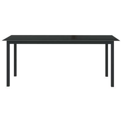 Gartentisch aus Aluminium 190 x 74 x 90 cm Schwarz