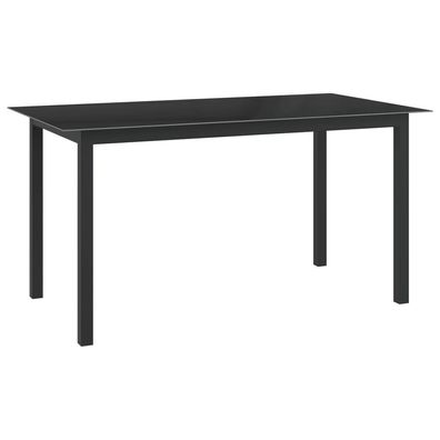 Gartentisch aus Aluminium 150 x 74 x 90 cm Schwarz