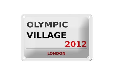 Blechschild London 18x12 cm Olympic Village 2012 Metall Deko Schild