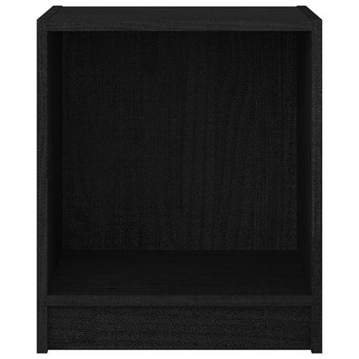 Nachttisch Schwarz Massiv Kiefer 35,5x33,5x41,5 cm