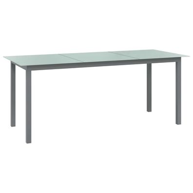 Gartentisch aus Aluminium 190 x 74 x 90 cm Hellgrau