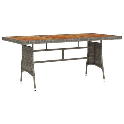 Gartentisch aus Polyrattan und Akazie 160 x 72 x 70 cm Grau